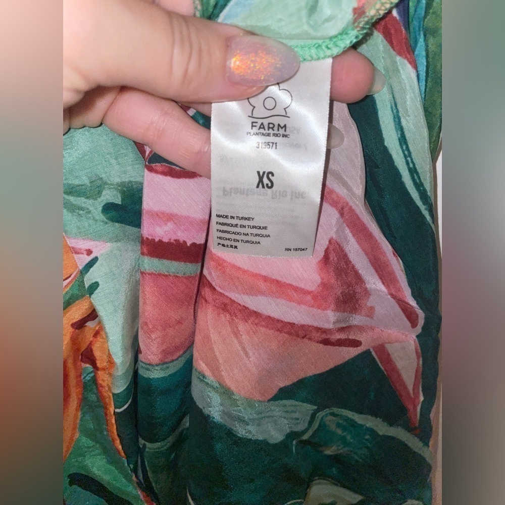 New! Farm Rio Multicolor Banana Foliage Midi Dress ๐๐บ XS NWT! - Picture 14 of 16